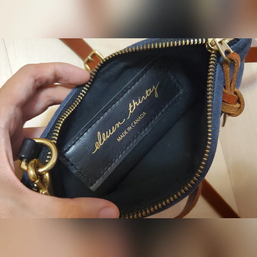 Eleven Thirty crossbody bag, blue suede leather, Juliana - Picture 6 of 7